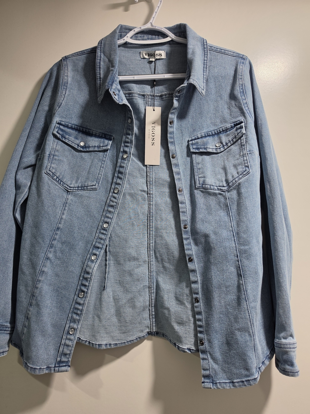 Vigoss Light Wash Denim Shirt Jacket